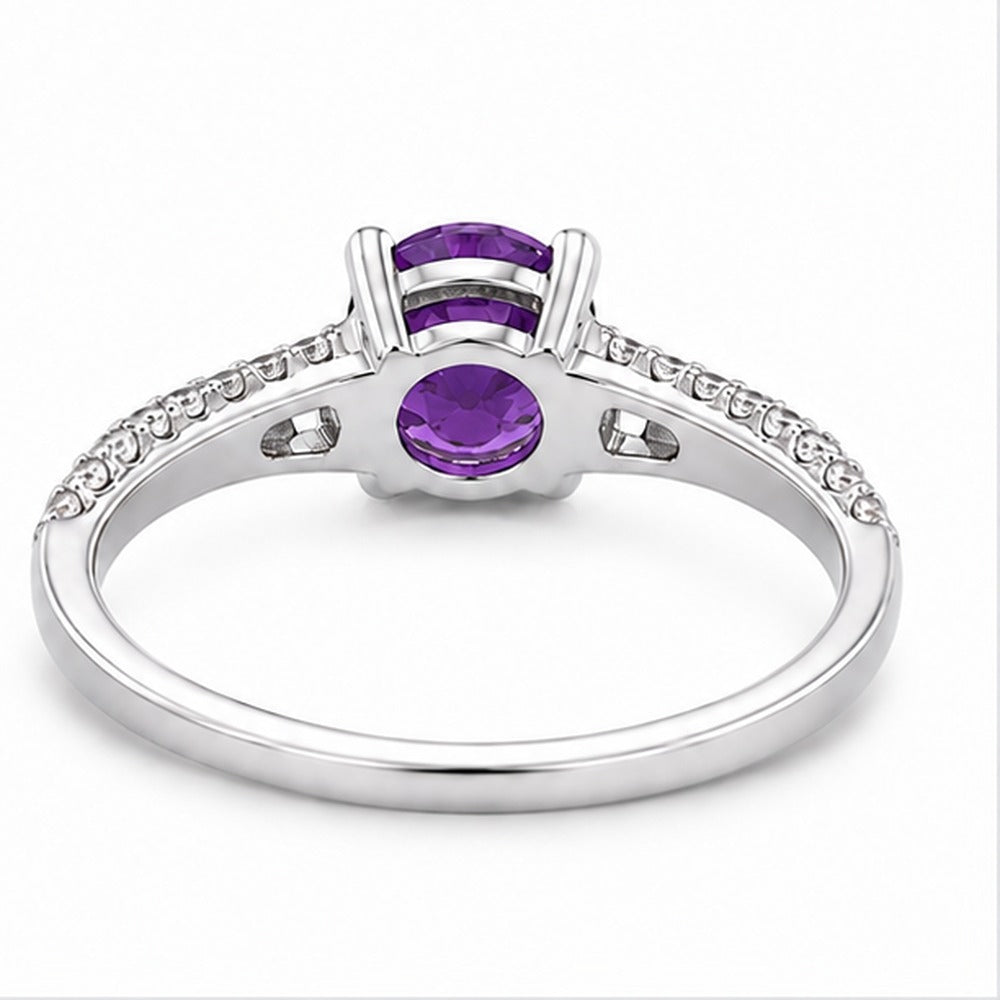 Amethyst Purple Aurora Bloom Ring