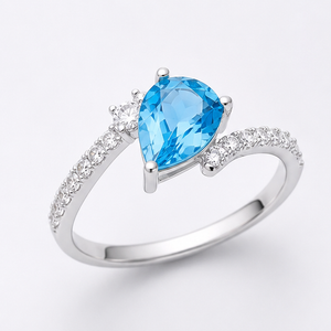Blue Topaz Sky Halo Grace Ring