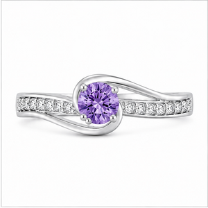 Amethyst Purple Infinity Promise Ring