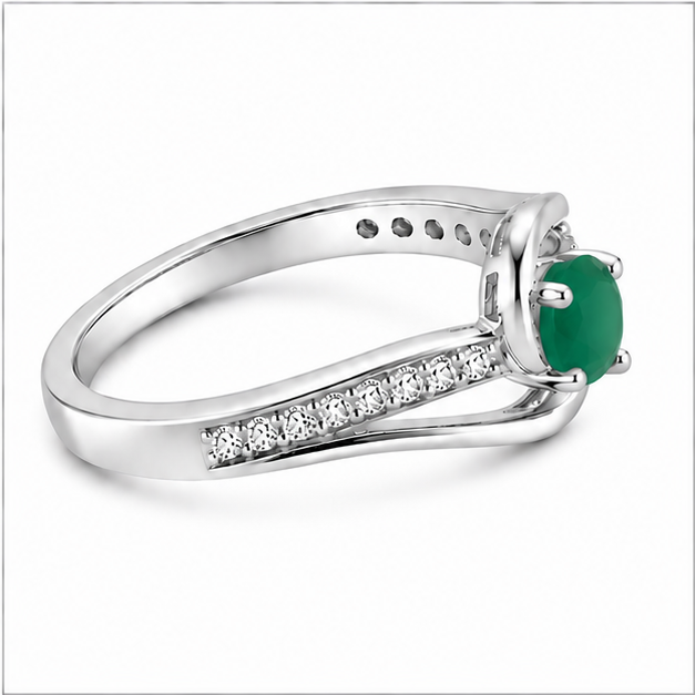 Emerald Infinity Promise Ring