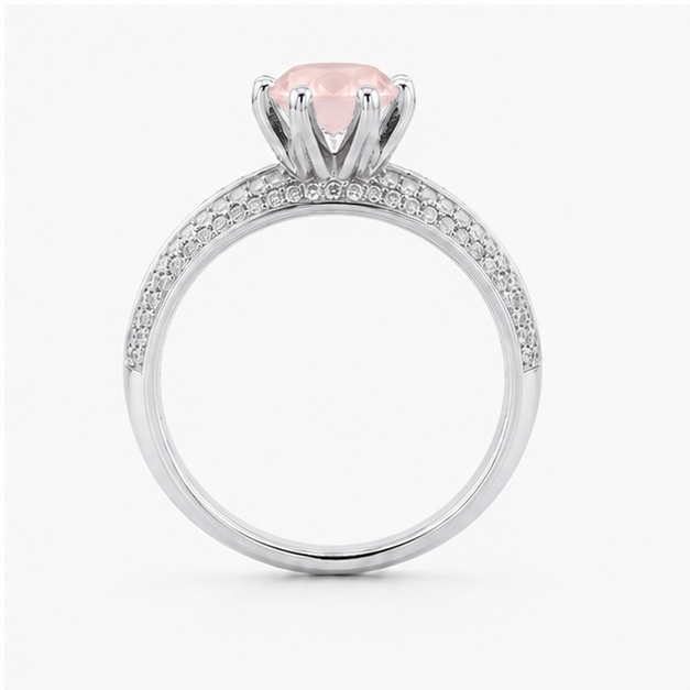 Rose Quartz Eternal Crown Ring