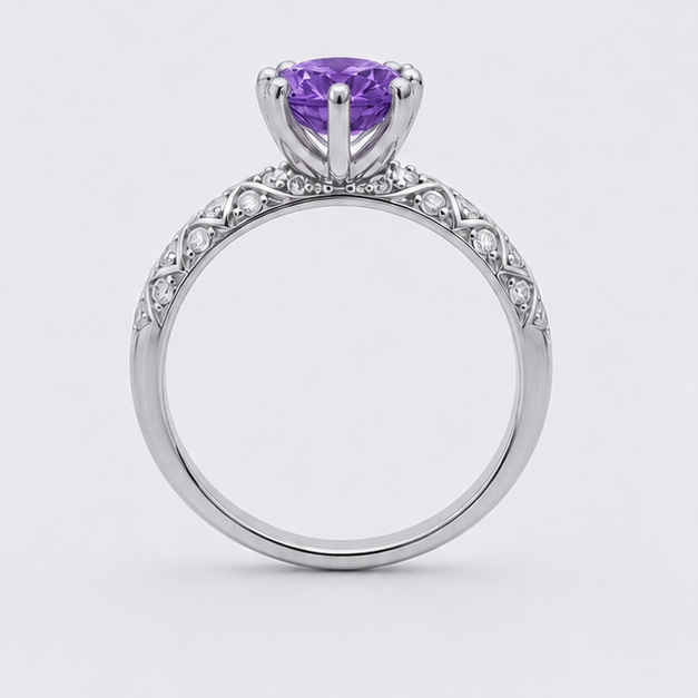 Amethyst Purple Aurora Legacy Ring