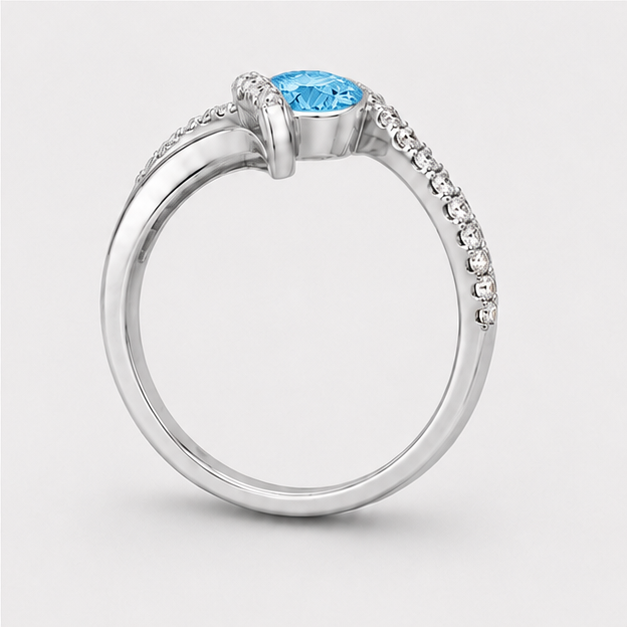 Blue Topaz Sky Nova Radiance Ring