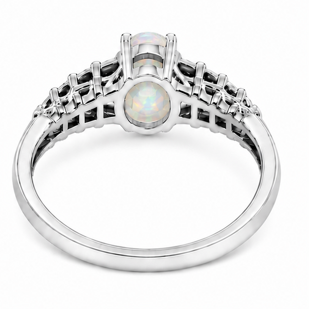 Opal Aurora Rose Ring