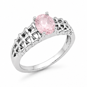 Rose Quartz Aurora Rose Ring