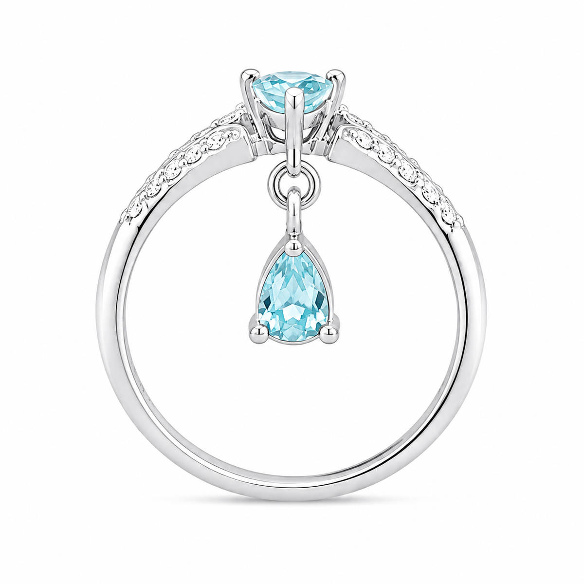 Aquamarine Celestial Drop Ring