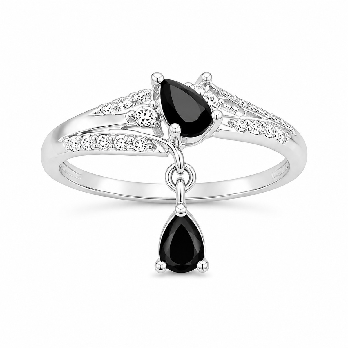 Black Onyx Celestial Drop Ring