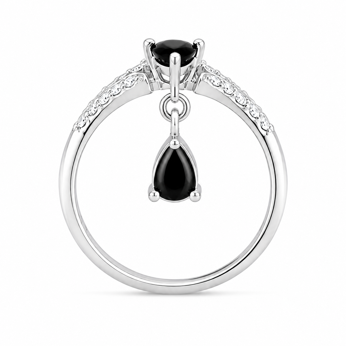 Black Onyx Celestial Drop Ring
