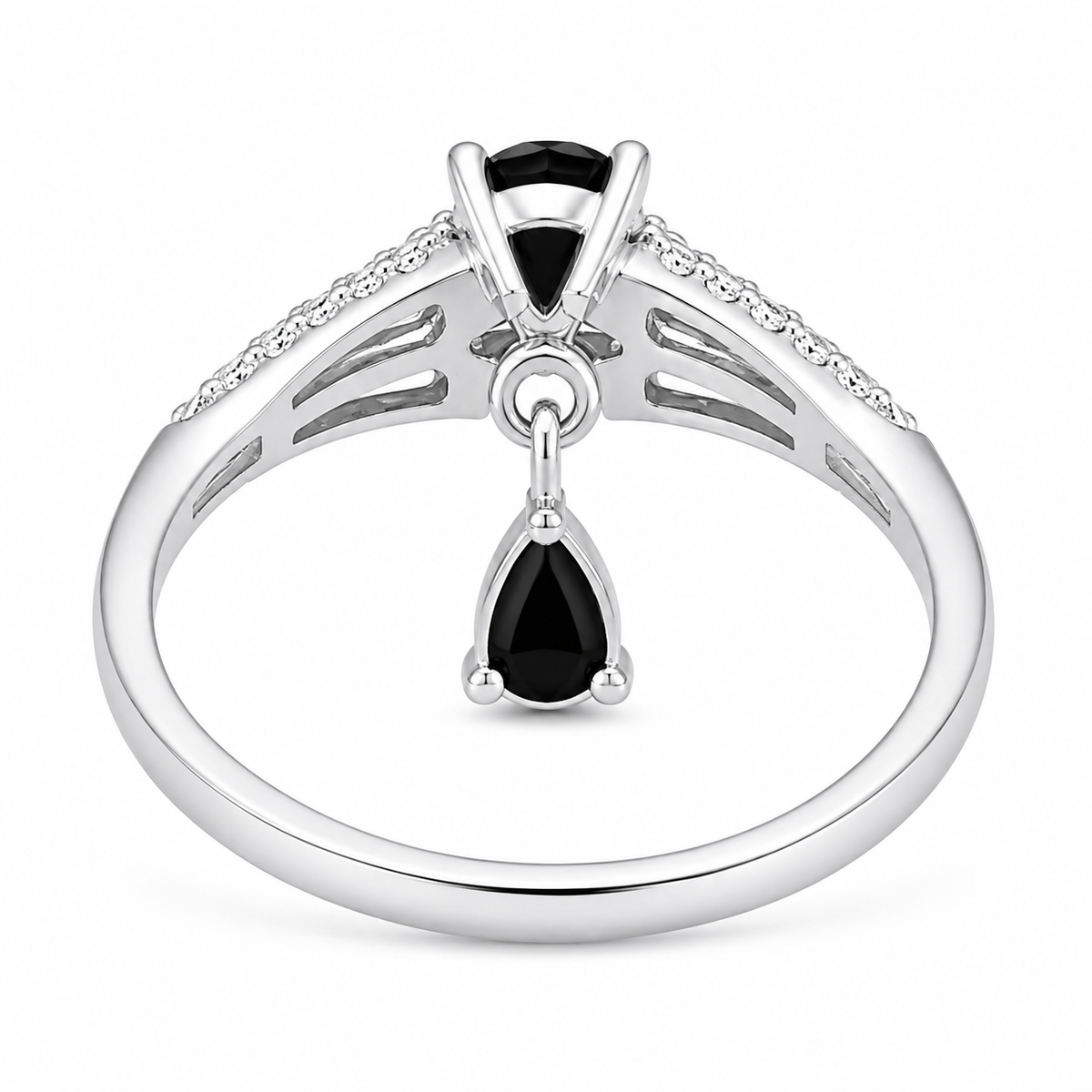 Black Onyx Celestial Drop Ring