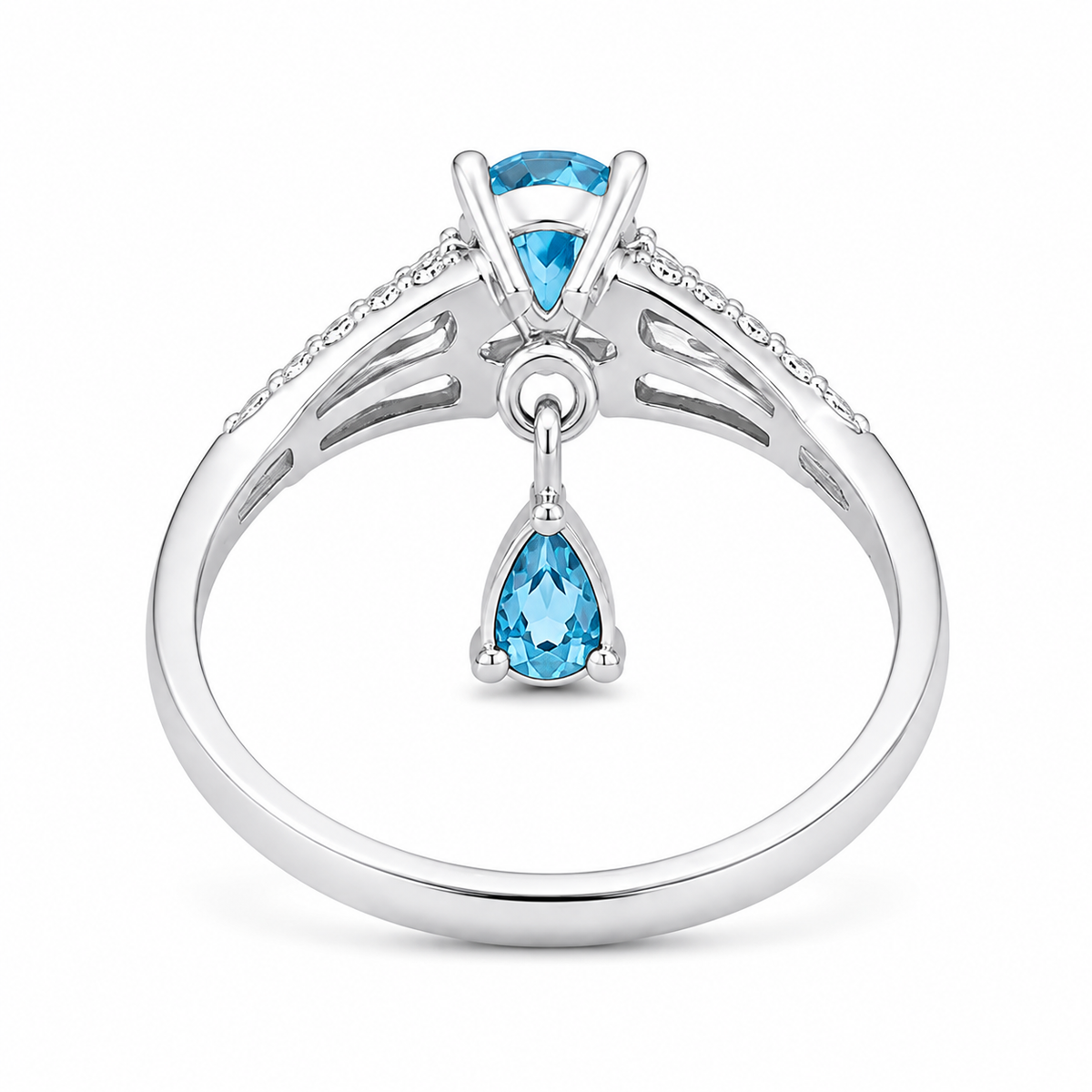 Blue Topaz Swiss Celestial Drop Ring