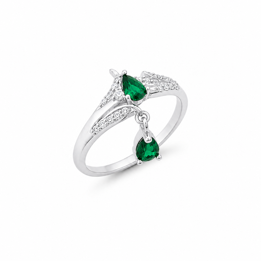 Emerald Celestial Drop Ring