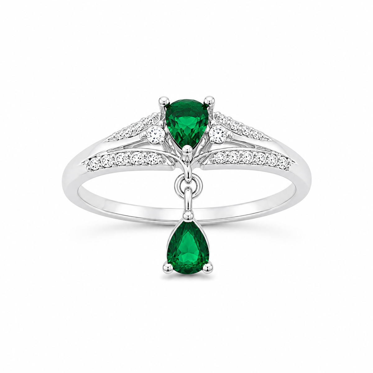 Emerald Celestial Drop Ring