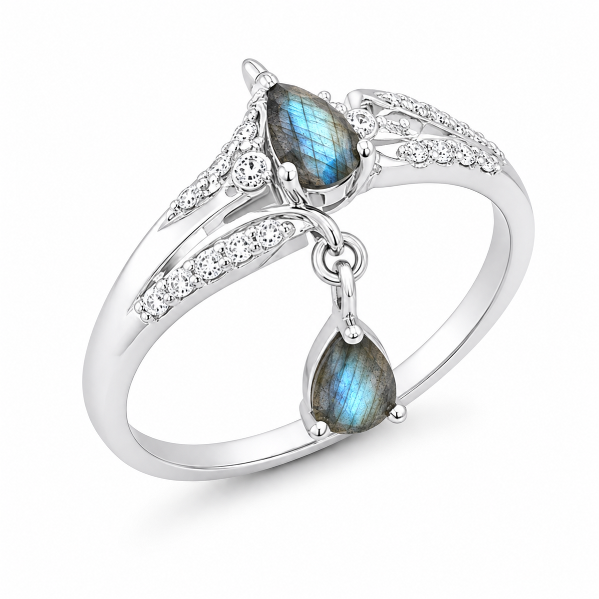 Labradorite Celestial Drop Ring