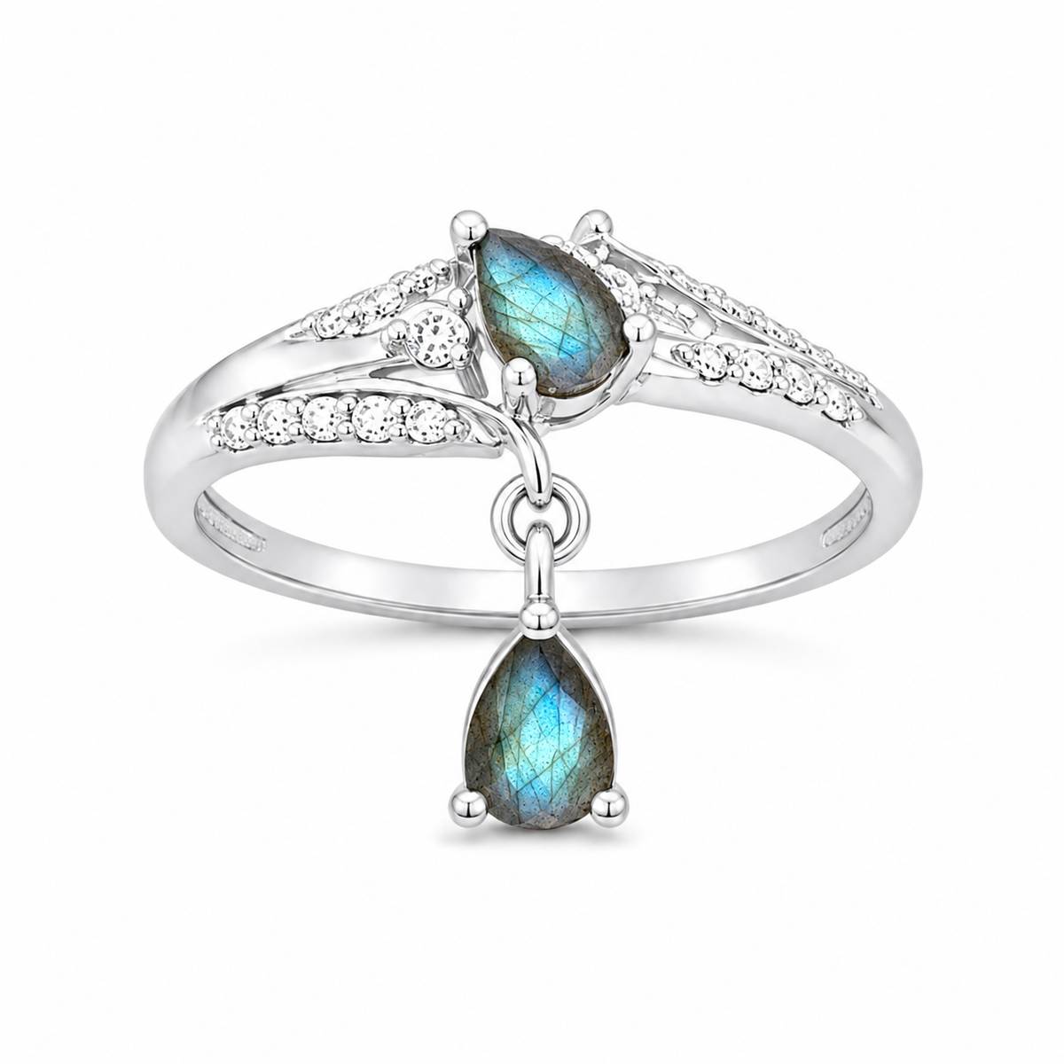 Labradorite Celestial Drop Ring