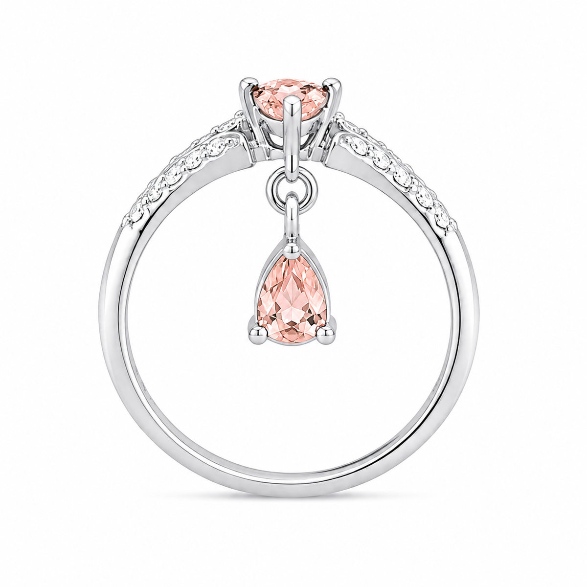 Morganite Celestial Drop Ring