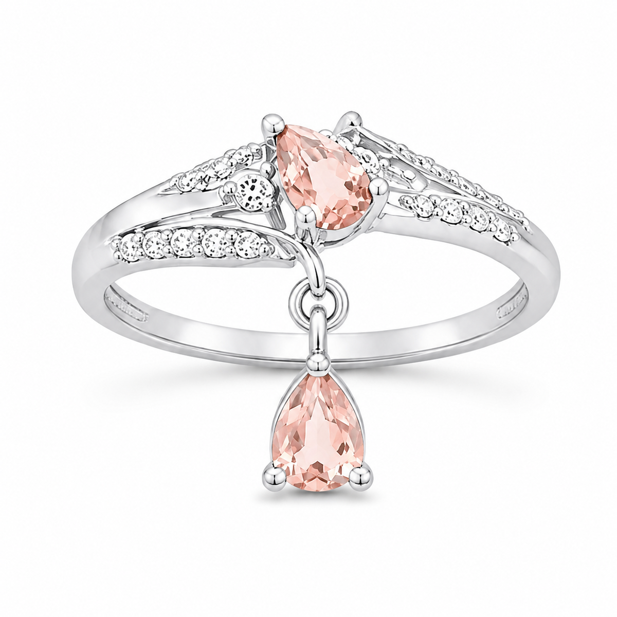 Morganite Celestial Drop Ring