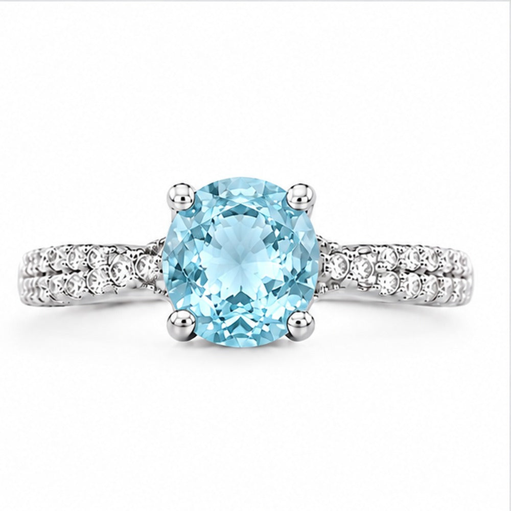 Aquamarine Aurora Bloom Ring
