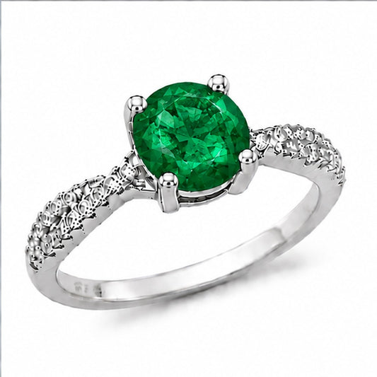 Emerald Aurora Bloom Ring