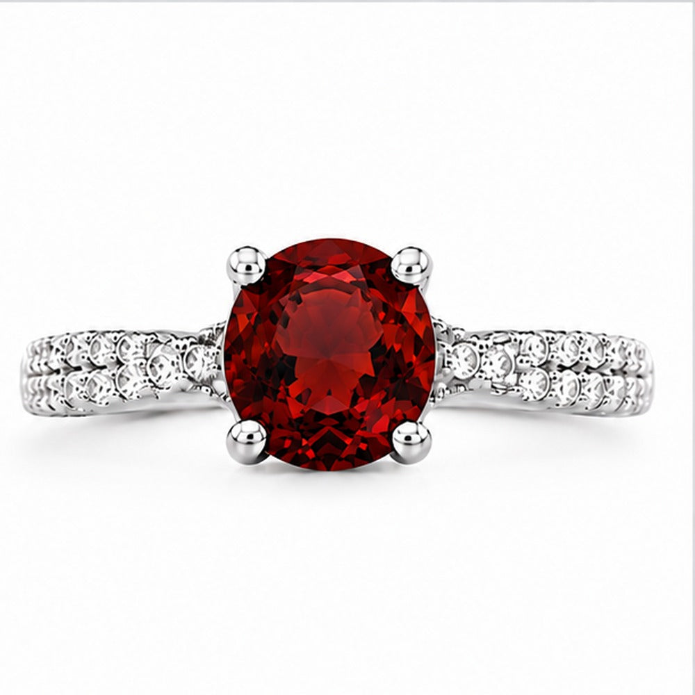 Garnet Orange Aurora Bloom Ring