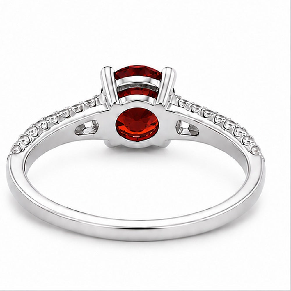 Garnet Orange Aurora Bloom Ring
