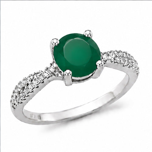 Green Onyx Double Pavé Ring