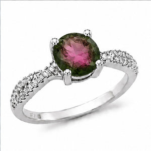 Black Tourmaline Double Pavé Ring