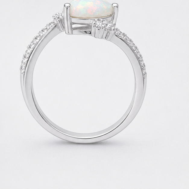 Opal Halo Grace Ring