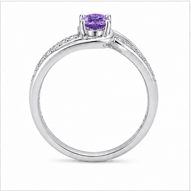 Amethyst Purple Infinity Promise Ring