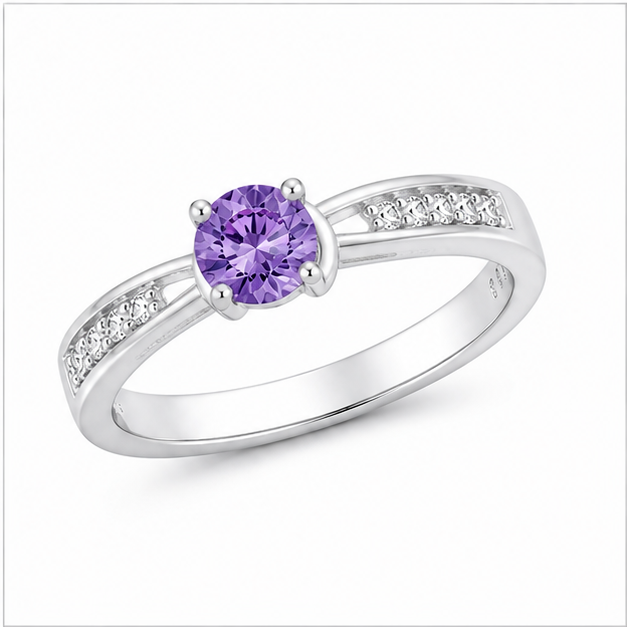 Amethyst Flow Ring — Side Profile