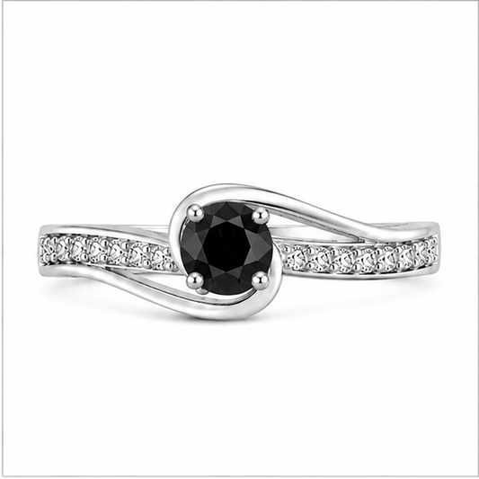 Black Onyx Infinity Promise Ring