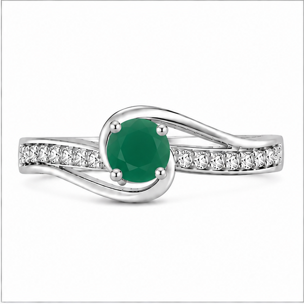 Emerald Infinity Promise Ring