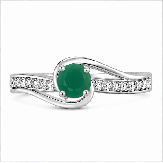 Emerald Infinity Promise Ring