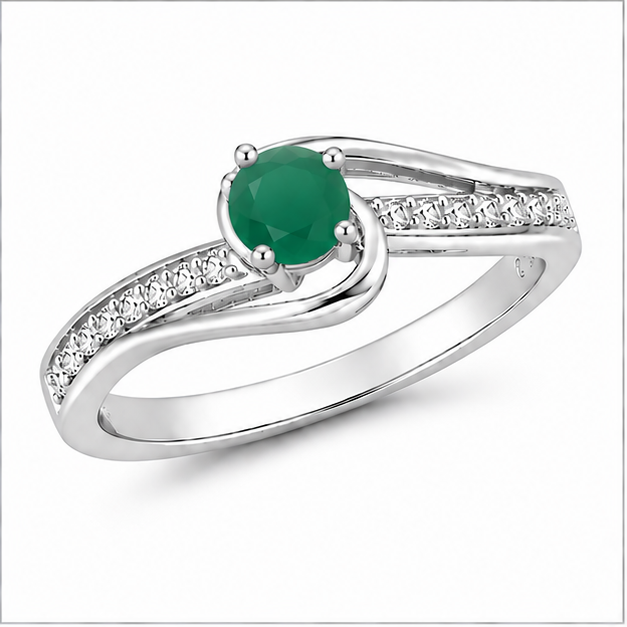 Emerald Infinity Promise Ring