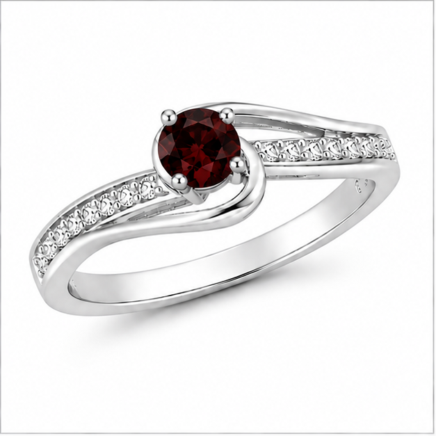 Garnet Red Infinity Promise Ring