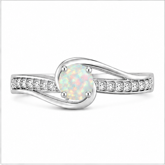 Opal Infinity Promise Ring