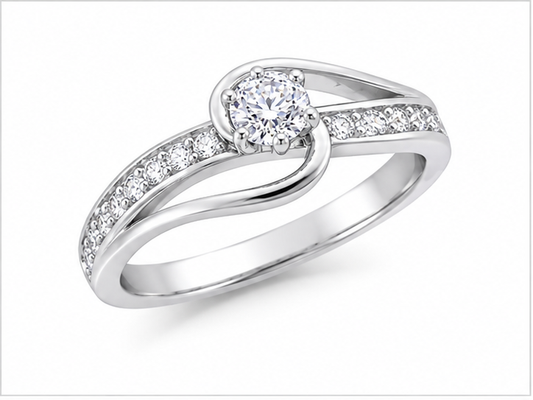 White CZ Flow Ring — Hero Front