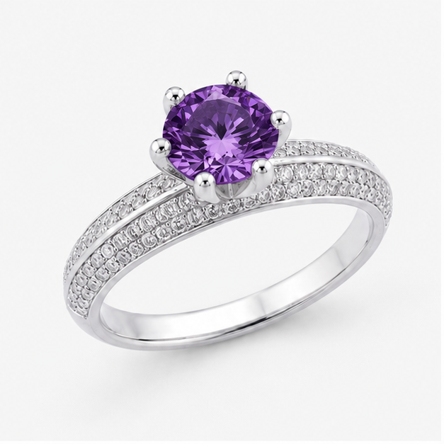 Amethyst Purple Eternal Crown Ring