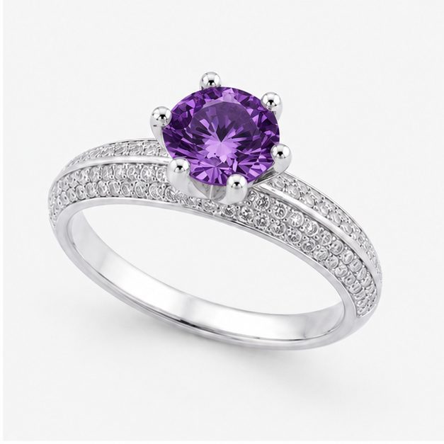 Amethyst Purple Eternal Crown Ring