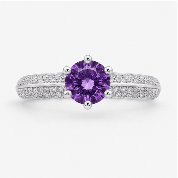 Amethyst Purple Eternal Crown Ring