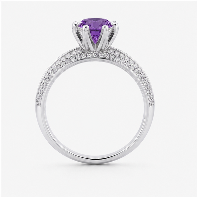 Amethyst Purple Eternal Crown Ring