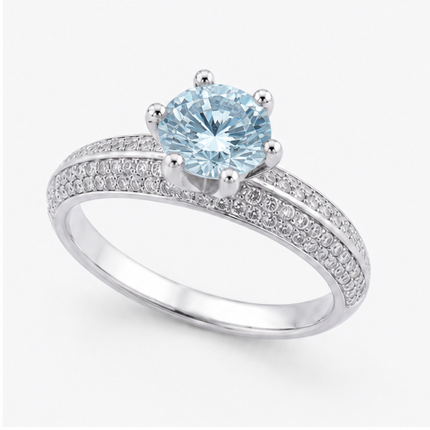 Aquamarine Eternal Crown Ring