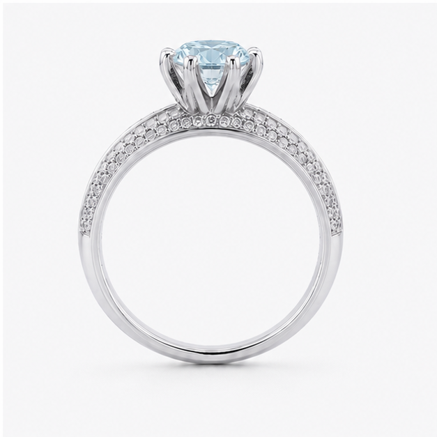 Aquamarine Eternal Crown Ring