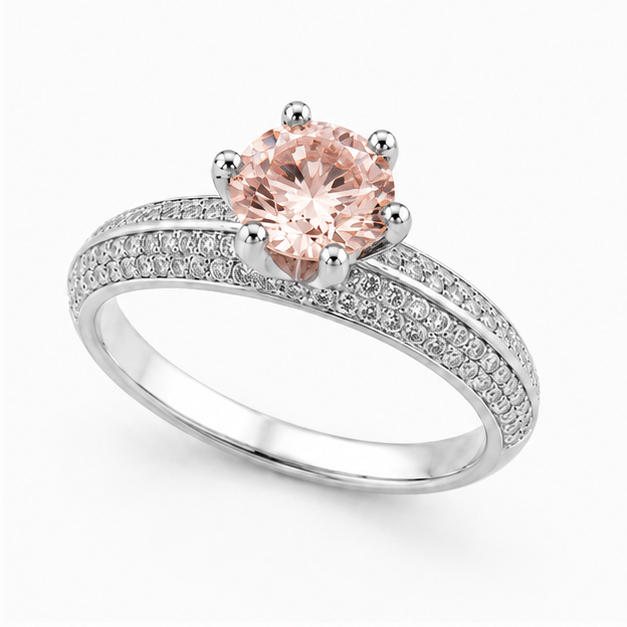 Morganite Eternal Crown Ring