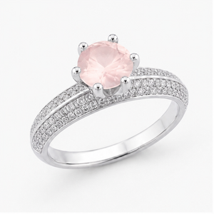 Rose Quartz Eternal Crown Ring
