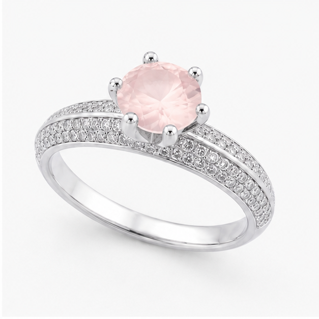 Rose Quartz Eternal Crown Ring