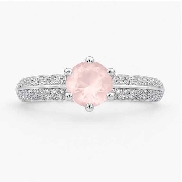 Rose Quartz Eternal Crown Ring
