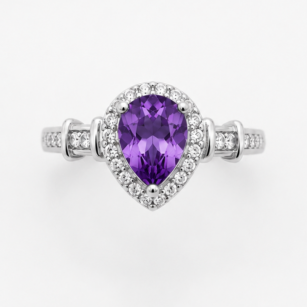 Amethyst Purple Luna Empress Ring