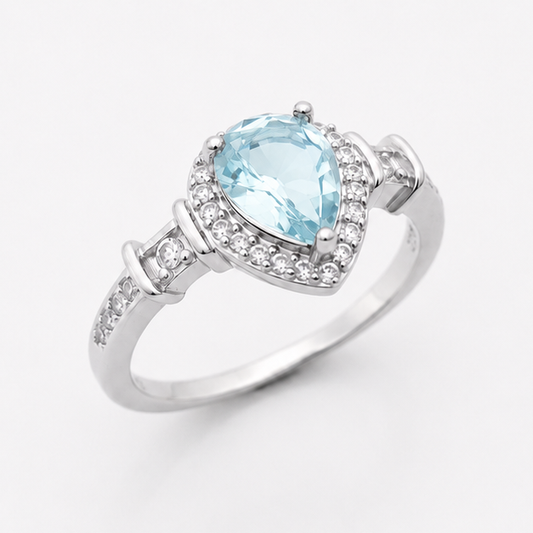 Aquamarine Luna Empress Ring