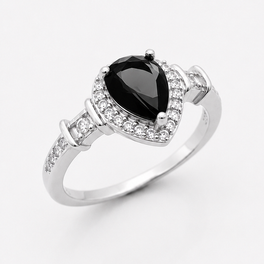 Black Onyx Luna Empress Ring
