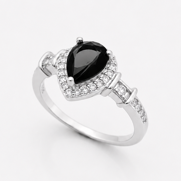 Black Onyx Luna Empress Ring